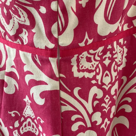 European Strapless Sundress Size 4.Lilly Pulitzer Style.Pink/White Great detail. - Picture 6 of 8